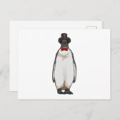 Penguin als Gentleman mit Hat Postkarte (Vorne/Hinten)