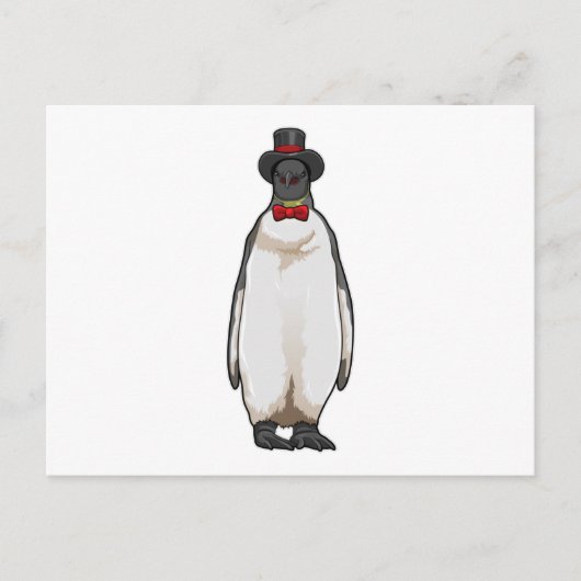 Penguin als Gentleman mit Hat Postkarte (Vorderseite)