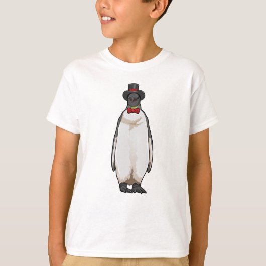 Penguin als Gentleman mit Hat T-Shirt (Vorderseite)