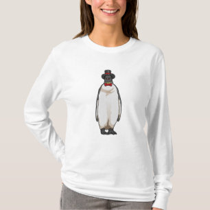 Penguin als Gentleman mit Hat T-Shirt