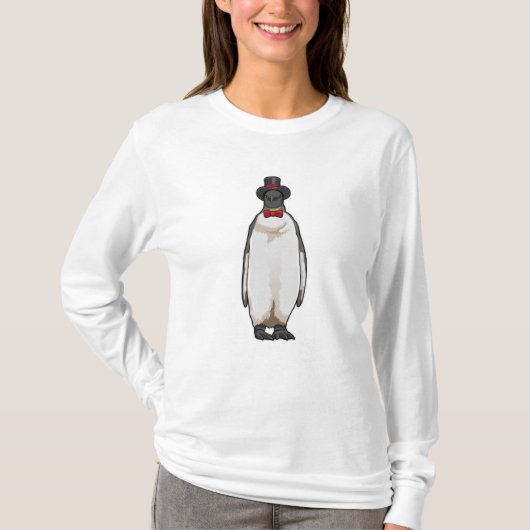 Penguin als Gentleman mit Hat T-Shirt (Vorderseite)