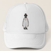 Penguin als Gentleman mit Hat Truckerkappe (Vorderseite)