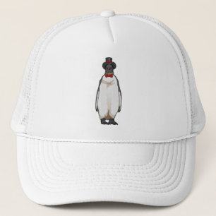Penguin als Gentleman mit Hat Truckerkappe