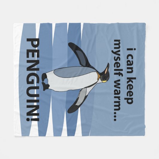Penguin Animal Bird Funny Fleecedecke (Vorderseite (Horizontal))