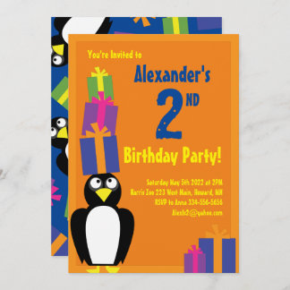 Penguin Animal Kid's Birthday Party Einladungen