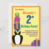 Penguin Animal Kid's Birthday Party Einladungen (Vorderseite)
