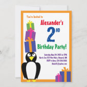Penguin Animal Kid's Birthday Party Einladungen (Vorderseite)