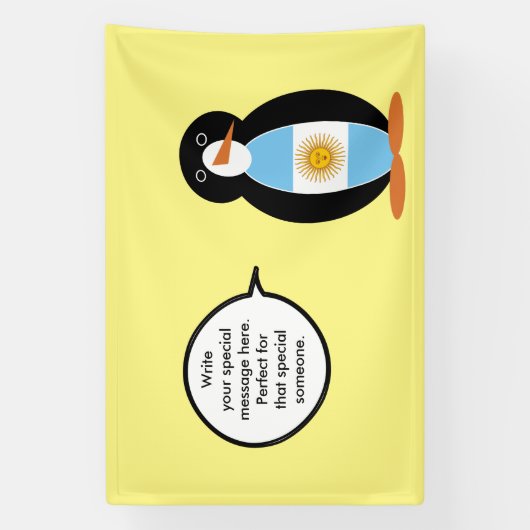 Penguin Argentine Flaggengespräche Banner (Vertikal)