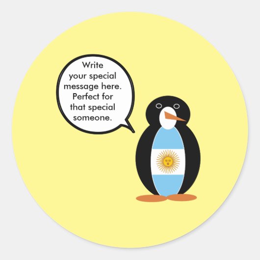 Penguin Argentine Flaggengespräche Runder Aufkleber (Vorderseite)