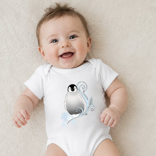 Penguin Art Nouveau Schneeflocken Baby Strampler