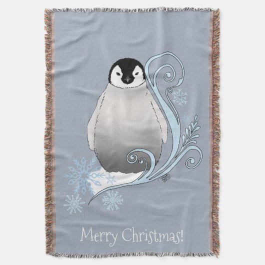 Penguin Art Nouveau Schneeflocken Decke (Vorderseite Vertikal)