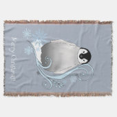 Penguin Art Nouveau Schneeflocken Decke (Vorderseite)