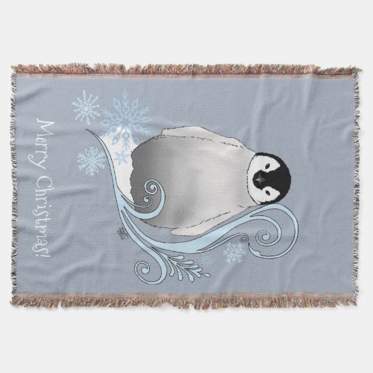 Penguin Art Nouveau Schneeflocken Decke (Vorderseite)