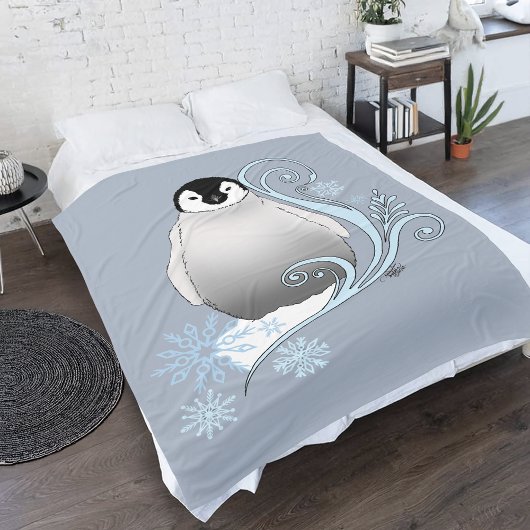Penguin Art Nouveau Schneeflocken Fleecedecke