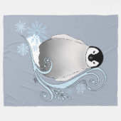 Penguin Art Nouveau Schneeflocken Fleecedecke (Vorderseite (Horizontal))