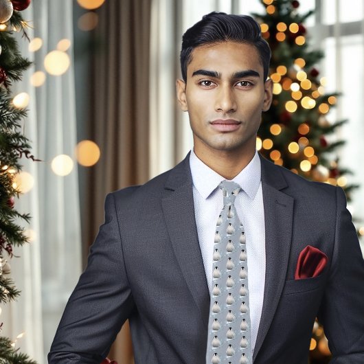 Penguin Art Nouveau Schneeflocken Krawatte