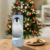 Penguin Art Nouveau Schneeflocken Thermosbecher