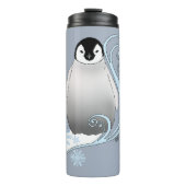 Penguin Art Nouveau Schneeflocken Thermosbecher (Vorderseite)
