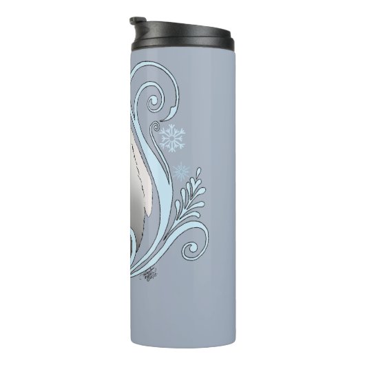 Penguin Art Nouveau Schneeflocken Thermosbecher (Nach rechts gedreht)