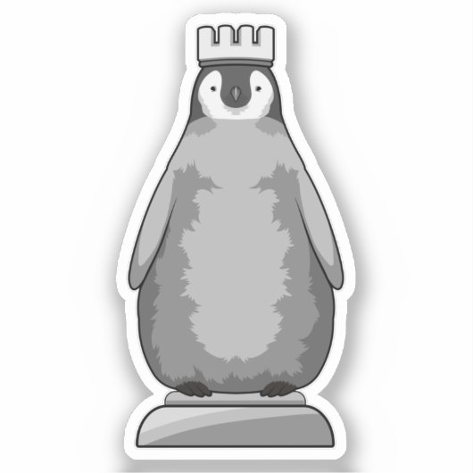 Penguin as Chess piece King Aufkleber (Vorderseite)