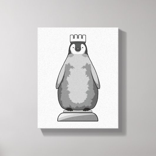 Penguin as Chess piece King Leinwanddruck (Vorderseite)
