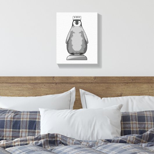 Penguin as Chess piece King Leinwanddruck (Insitu (Schlafzimmer))
