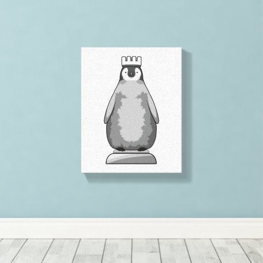 Penguin as Chess piece King Leinwanddruck (Insitu (Holzboden))