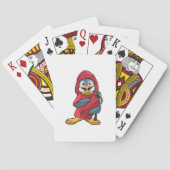 Penguin as Firefighter with Extinguisher Spielkarten (Rückseite)