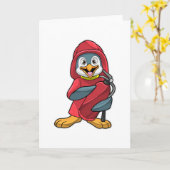 Penguin as Firefighter with Fire extinguisher Karte (Gelbe Blume)