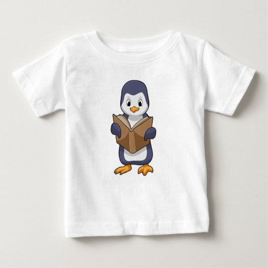 Penguin as Nerd with Book Baby T-shirt (Vorderseite)