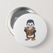 Penguin as Nerd with Book Button (Vorne & Hinten)