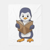 Penguin as Nerd with Book Fleecedecke (Vorderseite)