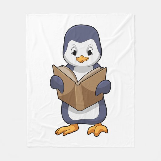 Penguin as Nerd with Book Fleecedecke (Vorderseite)
