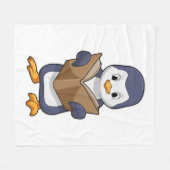Penguin as Nerd with Book Fleecedecke (Vorderseite (Horizontal))