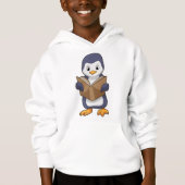 Penguin as Nerd with Book Hoodie (Vorderseite)