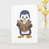 Penguin as Nerd with Book Karte (Gelbe Blume)