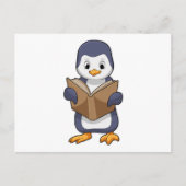 Penguin as Nerd with Book Postkarte (Vorderseite)