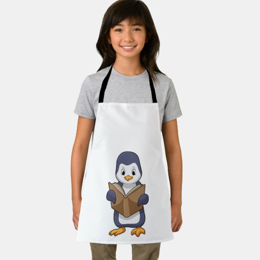 Penguin as Nerd with Book Schürze (Insitu)