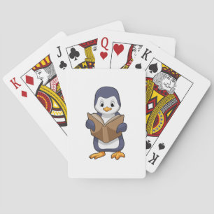 Penguin as Nerd with Book Spielkarten