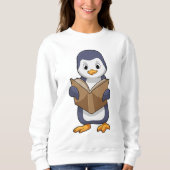 Penguin as Nerd with Book Sweatshirt (Vorderseite)