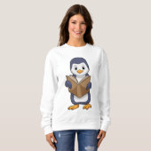 Penguin as Nerd with Book Sweatshirt (Vorne ganz)