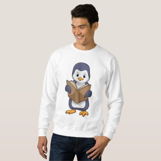 Penguin as Nerd with Book Sweatshirt (Vorne ganz)