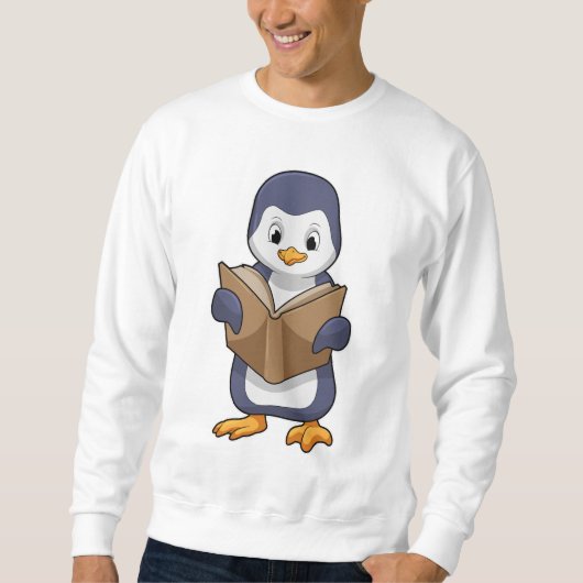 Penguin as Nerd with Book Sweatshirt (Vorderseite)