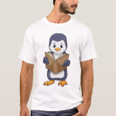 Penguin as Nerd with Book T-Shirt (Vorderseite)