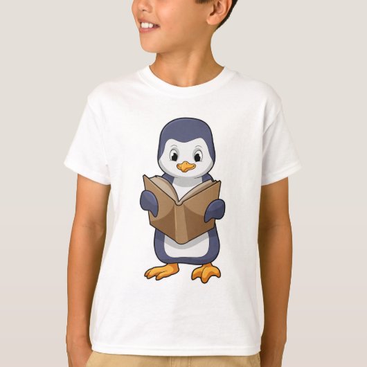 Penguin as Nerd with Book T-Shirt (Vorderseite)