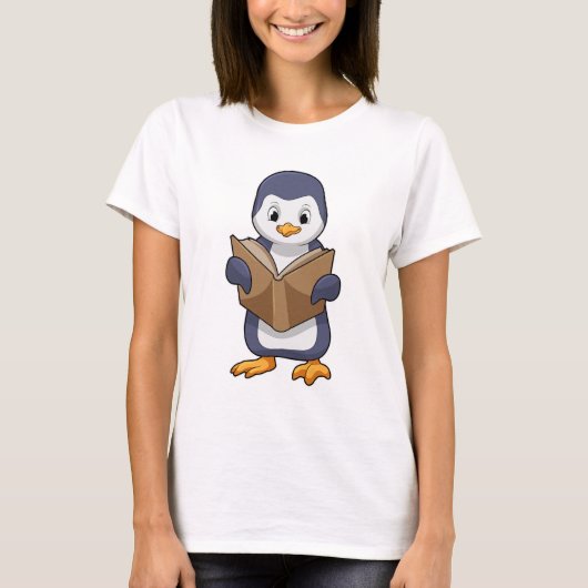 Penguin as Nerd with Book T-Shirt (Vorderseite)