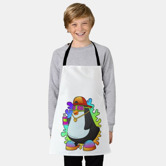 Penguin as Painter with Spray Schürze (Getragen)