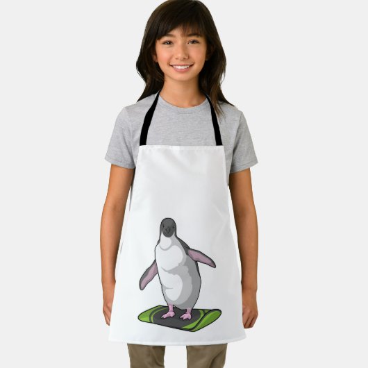 Penguin as Snowboarder with Snowboard Schürze (Insitu)