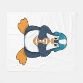 Penguin at Football Sports Fleecedecke (Vorderseite (Horizontal))