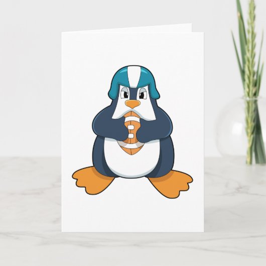 Penguin at Football Sports Karte (Vorderseite)